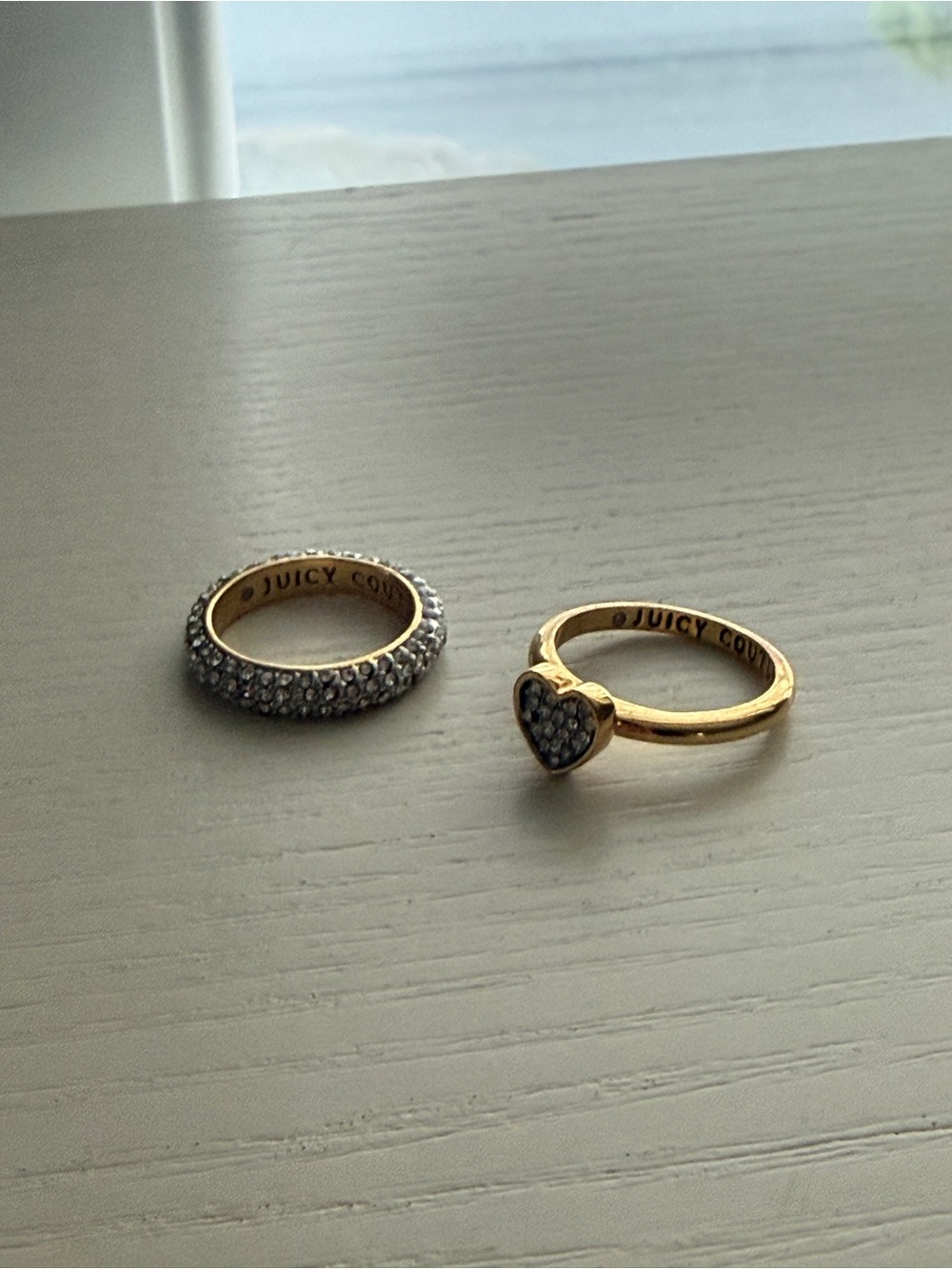 Y2K juicy couture rings size 5